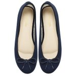 נעלי בלרינה קטיפה כחולות - Blue Olive