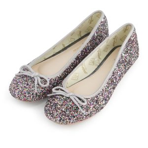 נעלי בלרינה / נעלי בובה אפור נצנצים Grey Multi Daisy