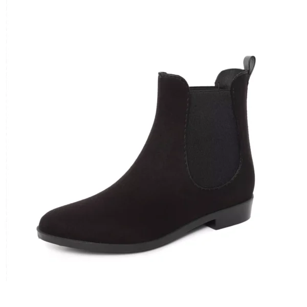 ⁦מגפי גומי שחורות מצופות קטיפה – Black Olive⁩ – תמונה ⁦4⁩